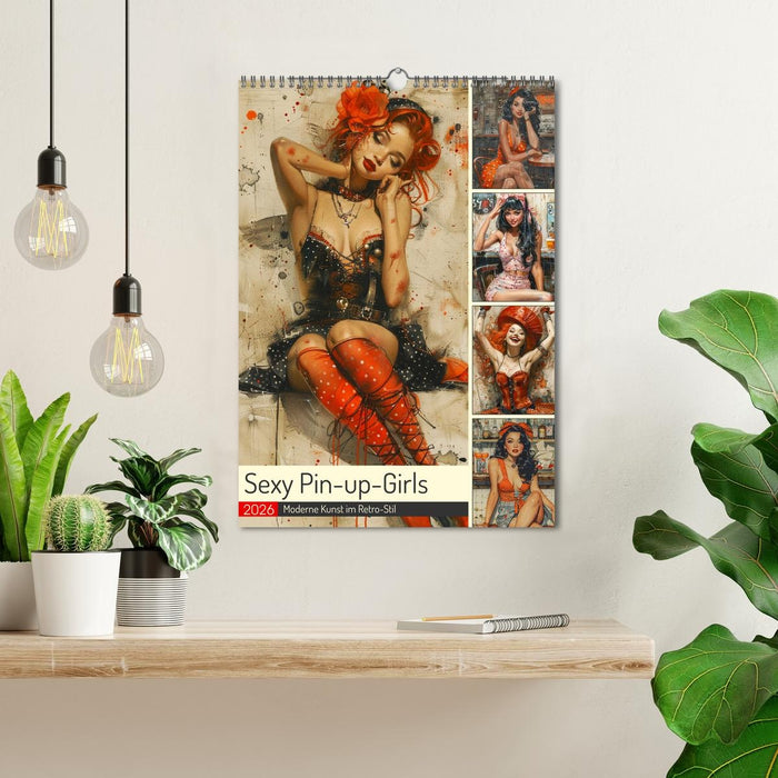 Sexy pin-up girls. Modern art in retro style (CALVENDO Monthly Calendar 2026)