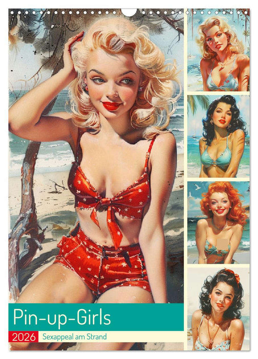 Pin-up-Girls. Sexappeal am Strand (CALVENDO Monthly Calendar 2026)