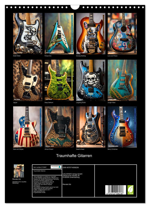 Fantastic guitars (CALVENDO Monthly Calendar 2026)