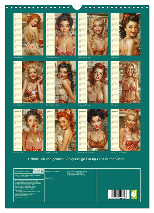 Honey, I've cooked! Sexy-fun pin-up girls in the kitchen (CALVENDO Monthly Calendar 2026)