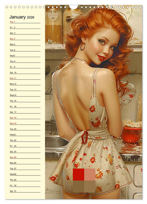 Honey, I've cooked! Sexy-fun pin-up girls in the kitchen (CALVENDO Monthly Calendar 2026)