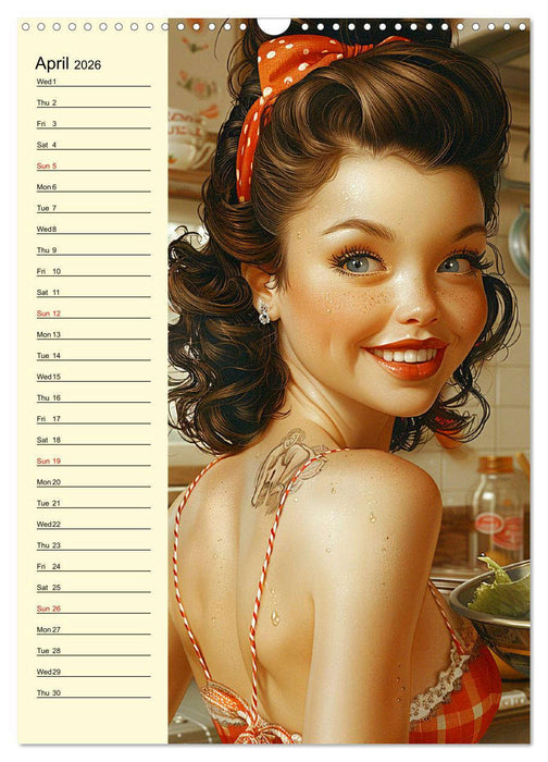 Honey, I've cooked! Sexy-fun pin-up girls in the kitchen (CALVENDO Monthly Calendar 2026)