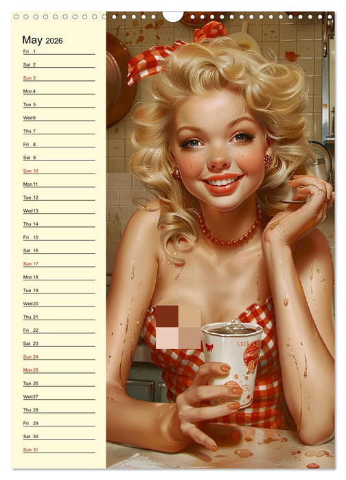Honey, I've cooked! Sexy-fun pin-up girls in the kitchen (CALVENDO Monthly Calendar 2026)