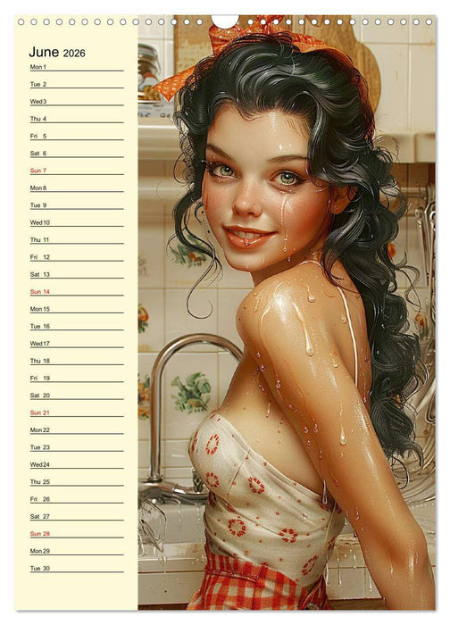 Honey, I've cooked! Sexy-fun pin-up girls in the kitchen (CALVENDO Monthly Calendar 2026)