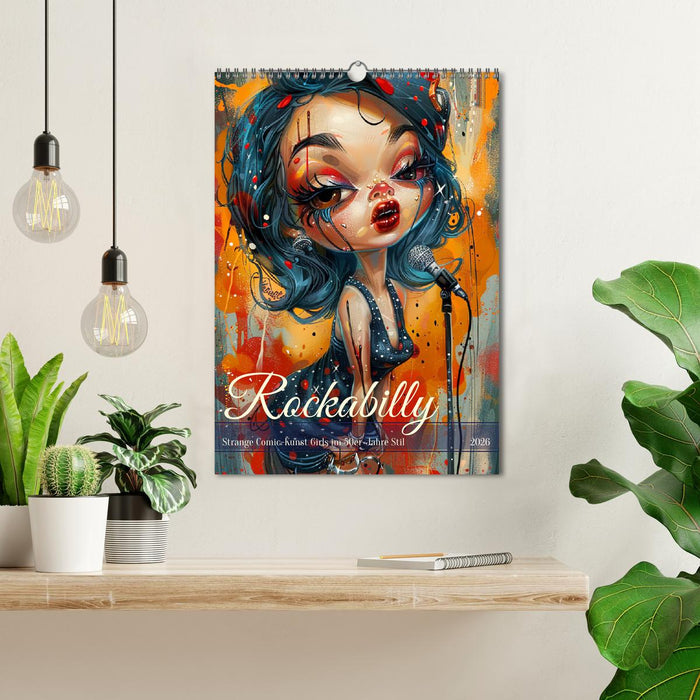Rockabilly. Strange comic art girls in 50s style (CALVENDO Monthly Calendar 2026)