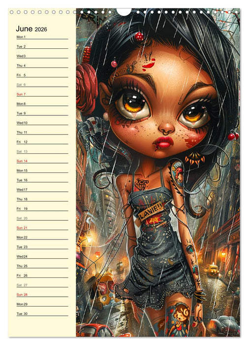 Rockabilly. Strange comic art girls in 50s style (CALVENDO Monthly Calendar 2026)