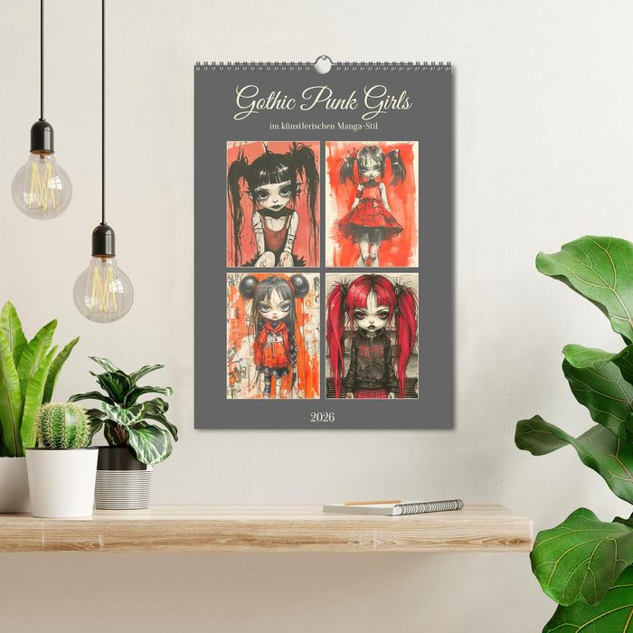 Gothic punk girls in artistic manga style (CALVENDO Monthly Calendar 2026)