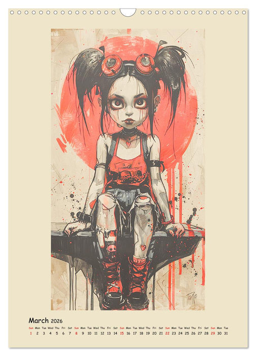 Gothic punk girls in artistic manga style (CALVENDO Monthly Calendar 2026)