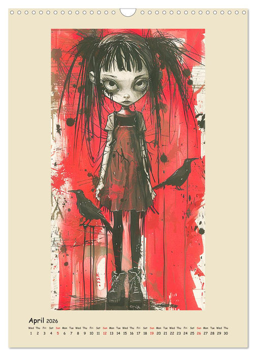 Gothic punk girls in artistic manga style (CALVENDO Monthly Calendar 2026)