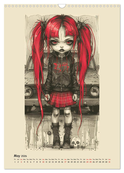 Gothic punk girls in artistic manga style (CALVENDO Monthly Calendar 2026)