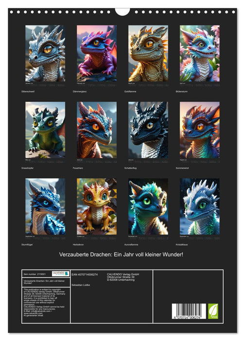 Enchanted dragons: A year full of little wonders! (CALVENDO Monthly Calendar 2026)