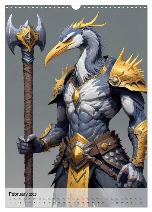 Beasts - Noble warriors and wicked villains (CALVENDO Monthly Calendar 2026)