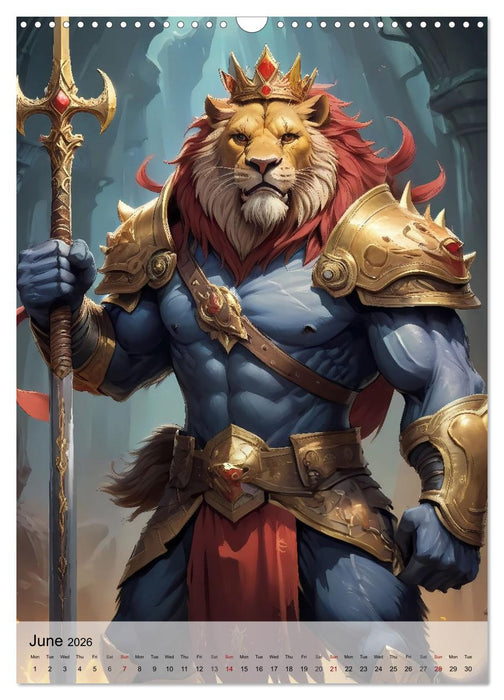 Beasts - Noble warriors and wicked villains (CALVENDO Monthly Calendar 2026)