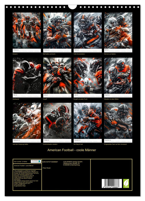 American Football - coole Männer (CALVENDO Monthly Calendar 2026)