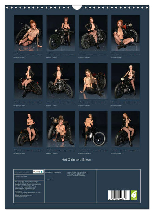 Hot Girls and Bikes (CALVENDO Monthly Calendar 2026)