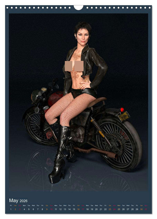 Hot Girls and Bikes (CALVENDO Monthly Calendar 2026)