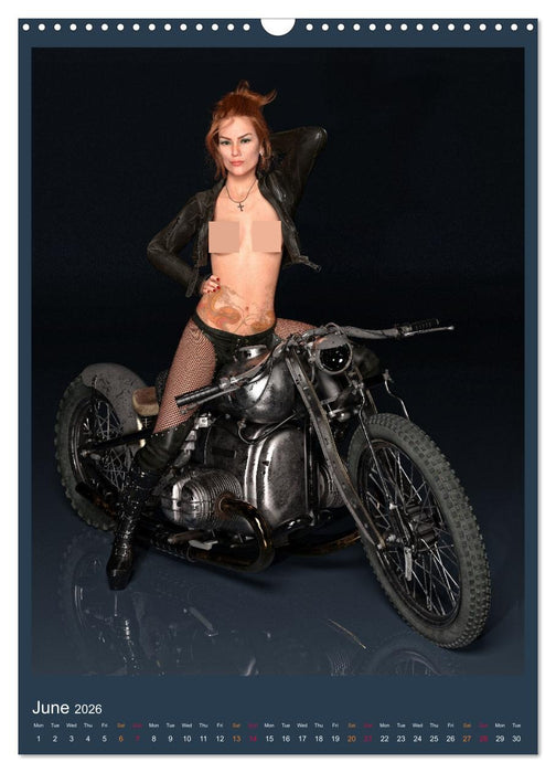 Hot Girls and Bikes (CALVENDO Monthly Calendar 2026)
