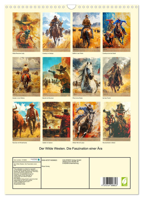The Wild West. The fascination of an era (CALVENDO Monthly Calendar 2026)