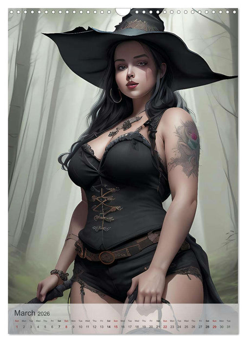 Dark witches and dark temptations (CALVENDO Monthly Calendar 2026)