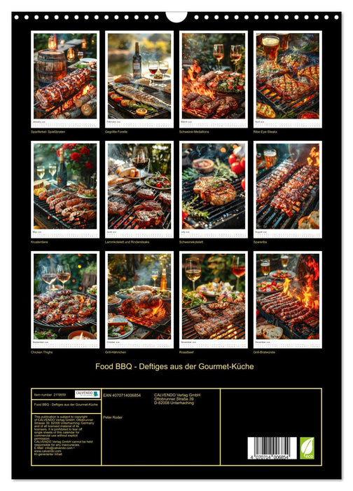 Food BBQ - hearty dishes from the gourmet kitchen (CALVENDO Monthly Calendar 2026)