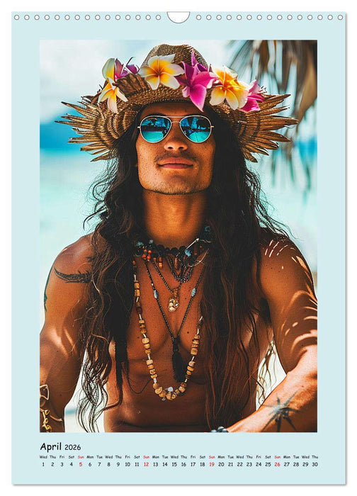 Summer at the beach. Men. Cool guys by the sea (CALVENDO Monthly Calendar 2026)