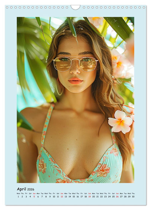 Summer dream. Beautiful girls by the sea (CALVENDO Monthly Calendar 2026)