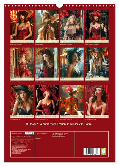 Burlesque. Seductive women in the style of the 20s (CALVENDO Monthly Calendar 2026)