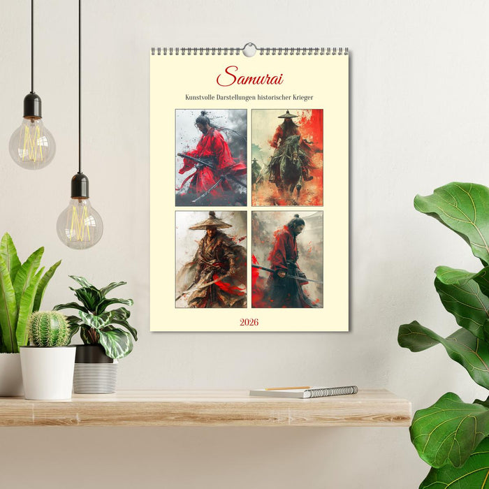 Samurai. Artistic depictions of historical warriors (CALVENDO Monthly Calendar 2026)