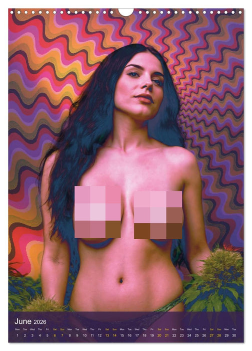 Psychodelic -Sexy Girls & Cannabis (CALVENDO Monthly Calendar 2026)