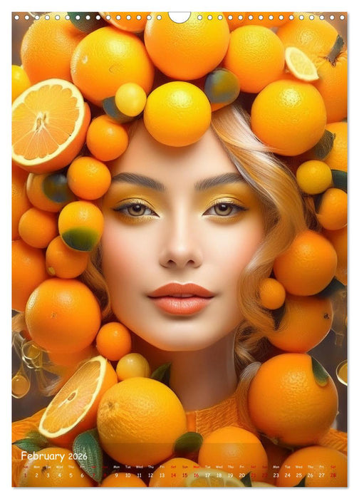 Fruity variety - Enchanting headpieces from a colorful round dance of nature (CALVENDO Monthly Calendar 2026)