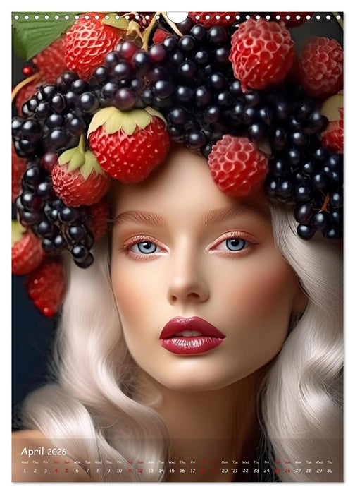 Fruity variety - Enchanting headpieces from a colorful round dance of nature (CALVENDO Monthly Calendar 2026)