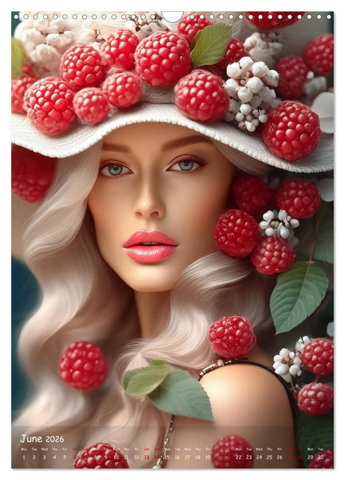 Fruity variety - Enchanting headpieces from a colorful round dance of nature (CALVENDO Monthly Calendar 2026)