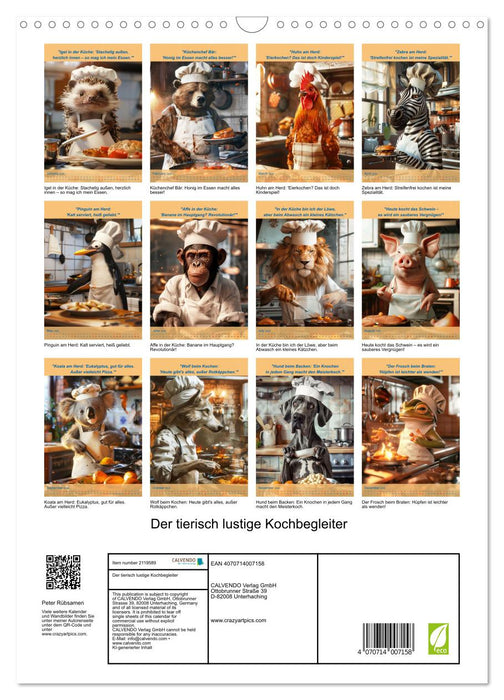 The beastly funny cooking companion (CALVENDO Monthly Calendar 2026)