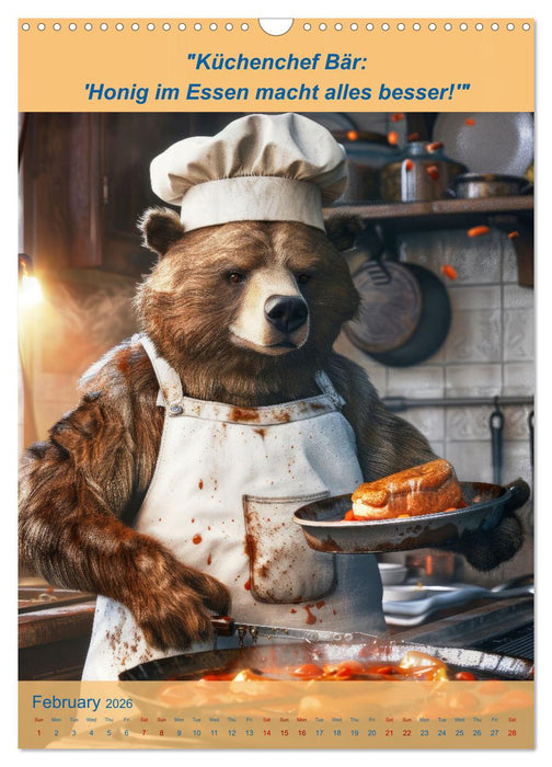 The beastly funny cooking companion (CALVENDO Monthly Calendar 2026)