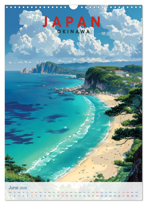 Japan - Old School Poster Style (CALVENDO Monthly Calendar 2026)