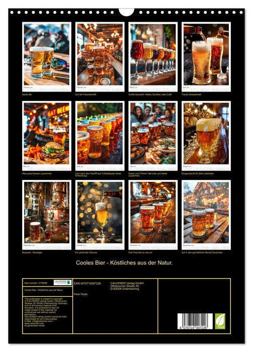 Cool beer - delicious from nature. (CALVENDO Monthly Calendar 2026)
