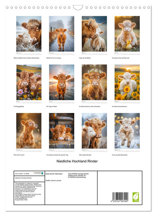 Cute highland cattle (CALVENDO Monthly Calendar 2026)