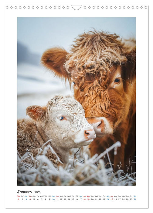 Cute highland cattle (CALVENDO Monthly Calendar 2026)