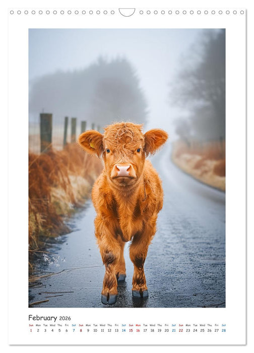 Cute highland cattle (CALVENDO Monthly Calendar 2026)