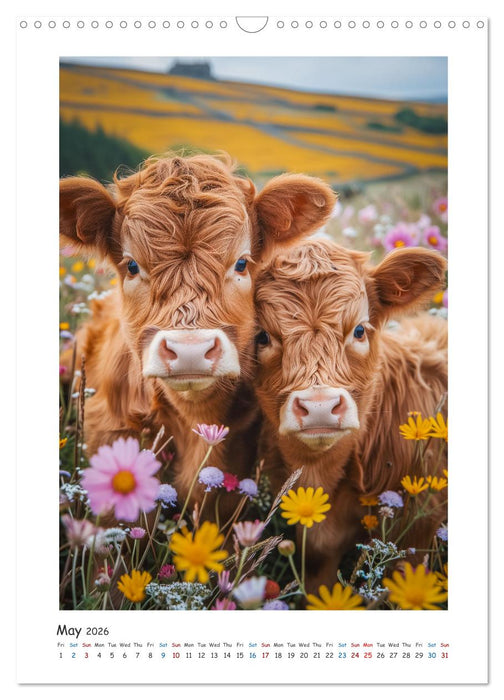 Cute highland cattle (CALVENDO Monthly Calendar 2026)