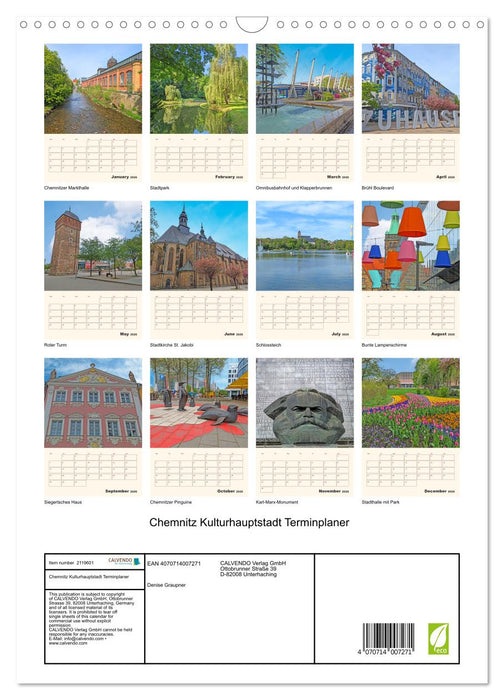 Chemnitz Capital of Culture Schedule (CALVENDO Monthly Calendar 2026)