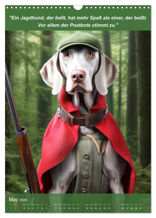 Funny hunting dogs with hunter's jargon (CALVENDO Monthly Calendar 2026)
