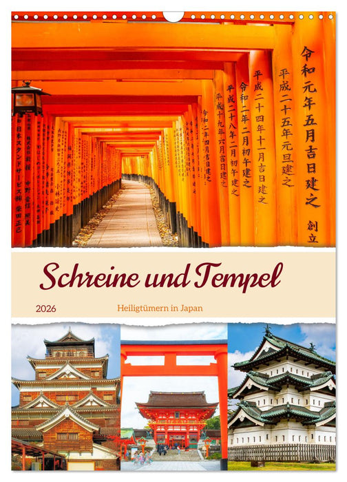 Shrines and temples - sanctuaries in Japan (CALVENDO Monthly Calendar 2026)