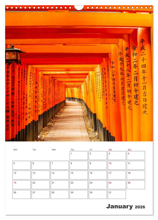Shrines and temples - sanctuaries in Japan (CALVENDO Monthly Calendar 2026)