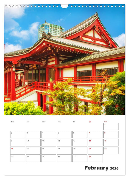 Shrines and temples - sanctuaries in Japan (CALVENDO Monthly Calendar 2026)