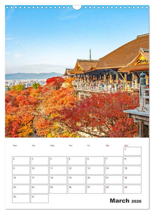Shrines and temples - sanctuaries in Japan (CALVENDO Monthly Calendar 2026)