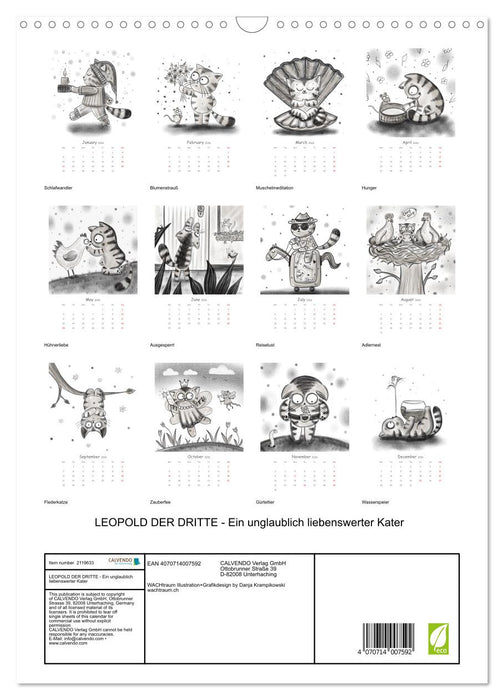 LEOPOLD THE THIRD - An incredibly lovable cat (CALVENDO Monthly Calendar 2026)