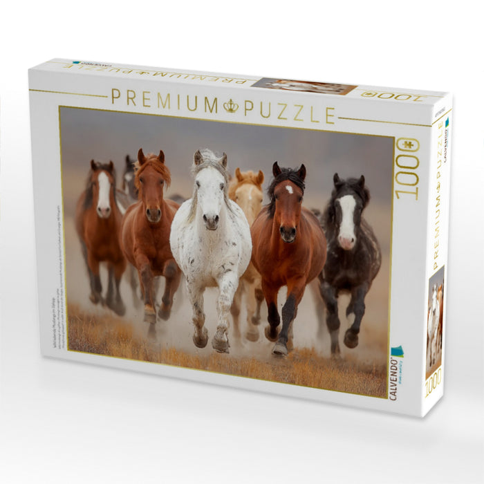 Wild lebende Mustangs im Galopp - CALVENDO Foto-Puzzle'