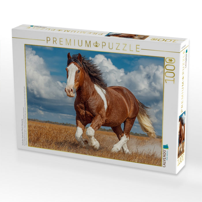 Kraftvolles Clydesdale-Pferd in Bewegung - CALVENDO Foto-Puzzle'