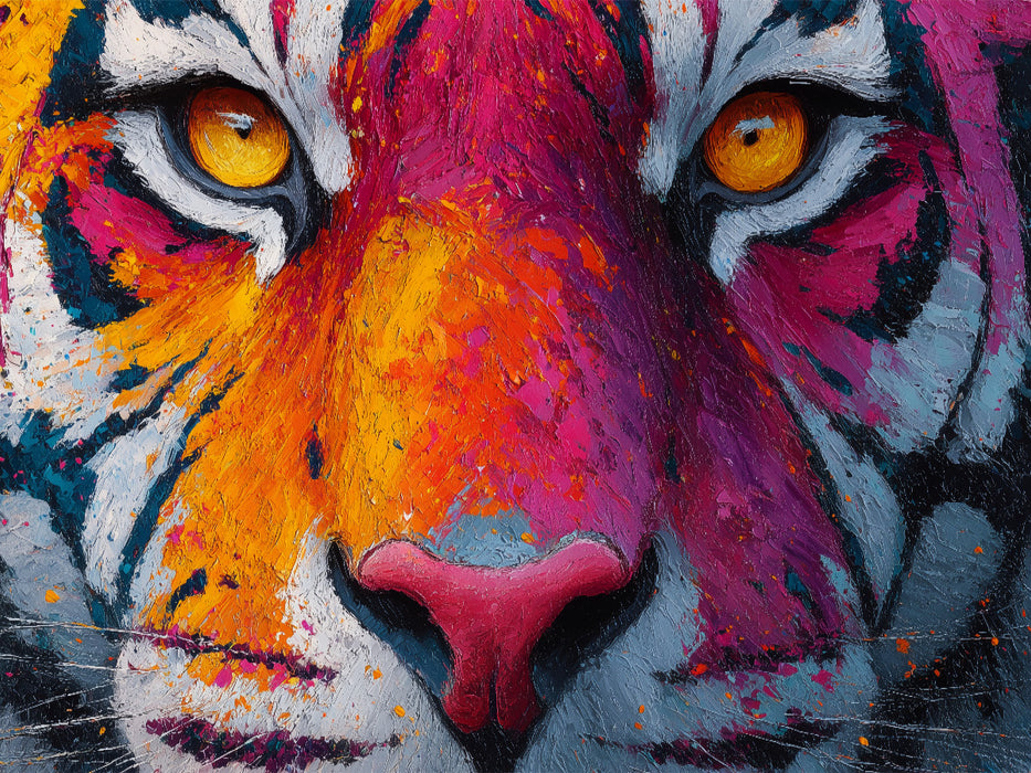 Bunter Tiger mit intensivem Blick - CALVENDO Foto-Puzzle'